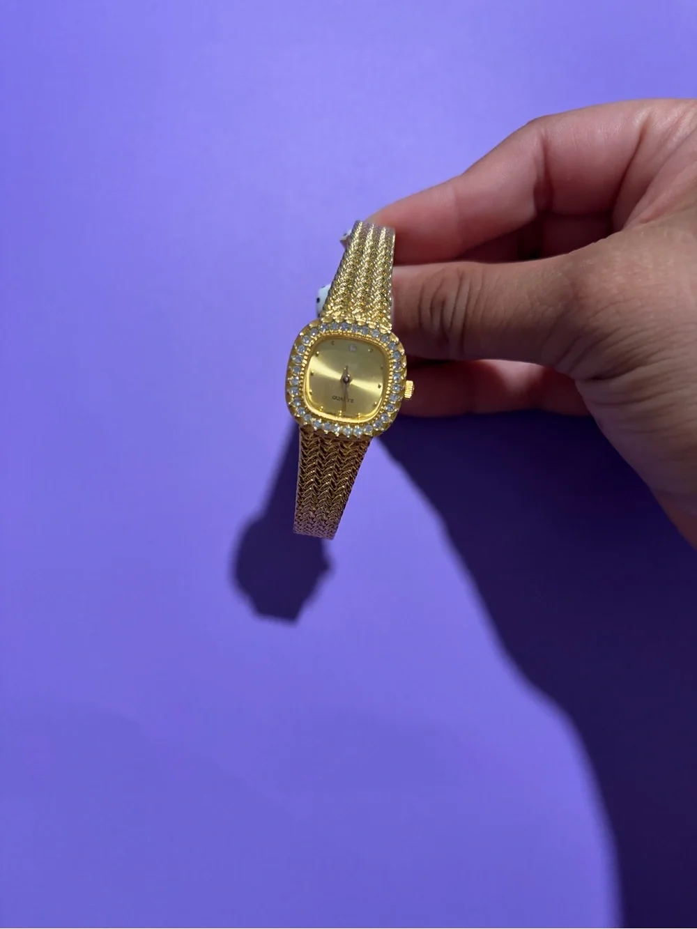 Gold-Tone Crystal Accent Women's Bracelet Watch